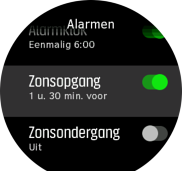 SunriseSunset alarm toggle Spartan