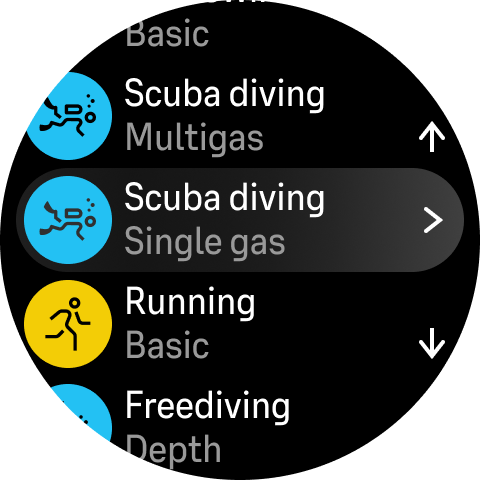 dive setup dive modes