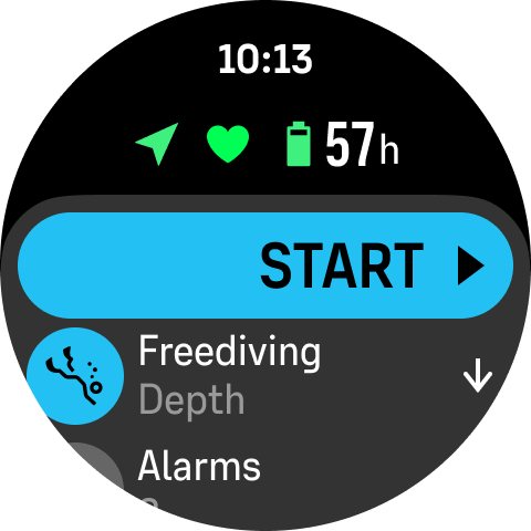 freedive start scherm