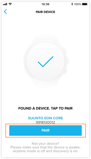 将 EON Steel 和 Core 与 iOS 版 Suunto APP 配对