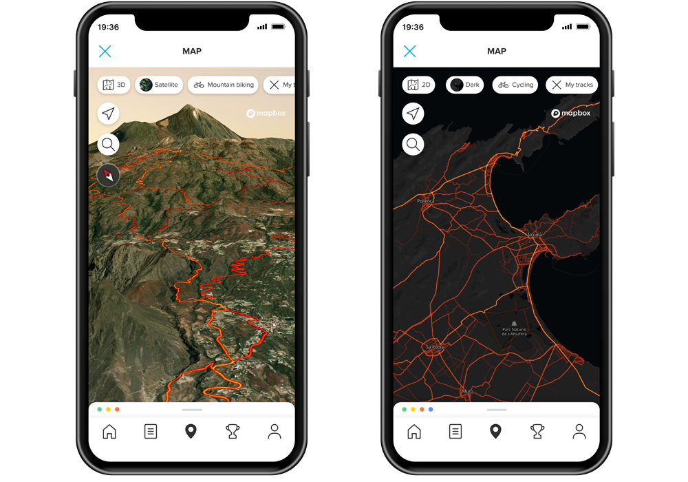Suunto app heatmaps 2D and 3D views